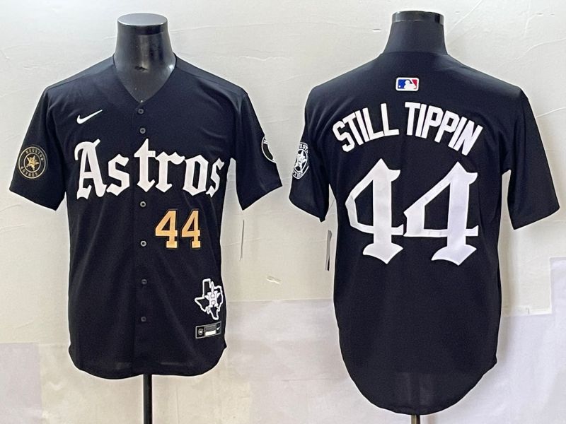 Men 2025 Houston Astros #44 Still Tippin Black Five generations Joint Name Nike MLB Jersey style 7